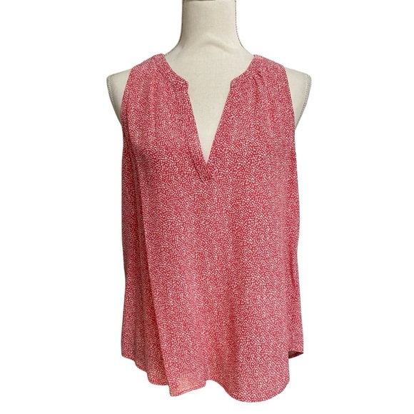 Joie Silk Polka Dot Sleeveless Blouse Pink White Women’s Medium - Picture 1 of 9